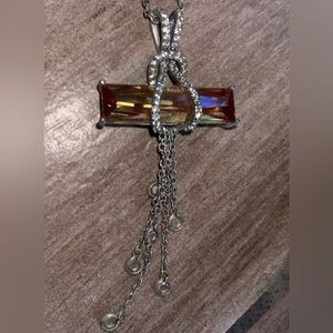 Unique Citrine 925 Silver necklace